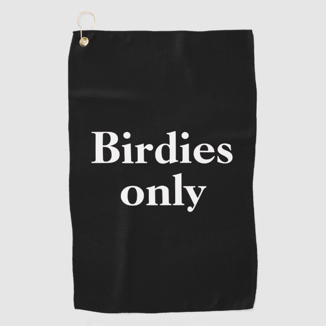 Lustiges Birdies-nur Schwarz-weißes Golf-Tuch Golfhandtuch (Vorderseite)