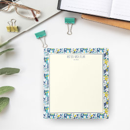 Lustiges Blau Gelb Hunde Muster Personalisierter N Notizblock