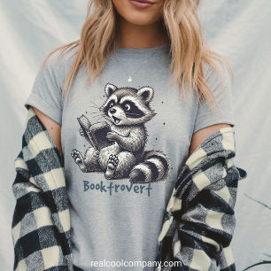 Lustiges Booktrovert-Waschbär-T-Shirt Introvertier Tri-Blend Shirt