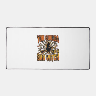Lustiges Böse Hexe Halloween Vintage Gravur Design Schreibtischunterlage