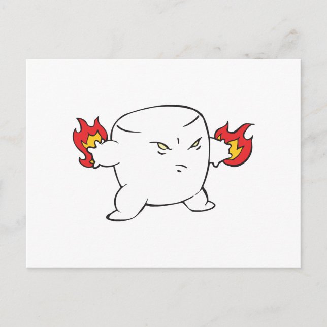 lustiges böse Marshmallow Postkarte (Vorderseite)
