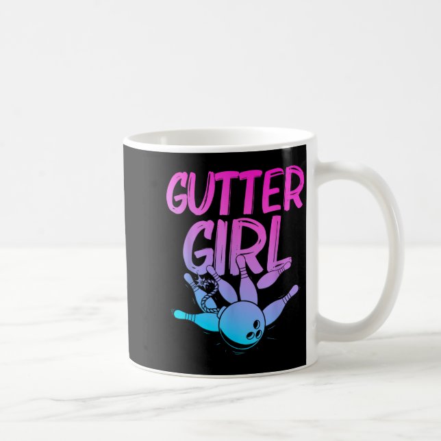 Lustiges Bowling-Design für Mädchen Frauen Bowling Kaffeetasse (Rechts)
