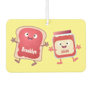 Lustiges Brot und Marmeladenfiguren Autolufterfrischer