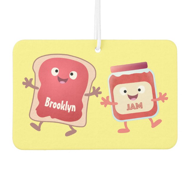Lustiges Brot und Marmeladenfiguren Autolufterfrischer (Vorderseite)