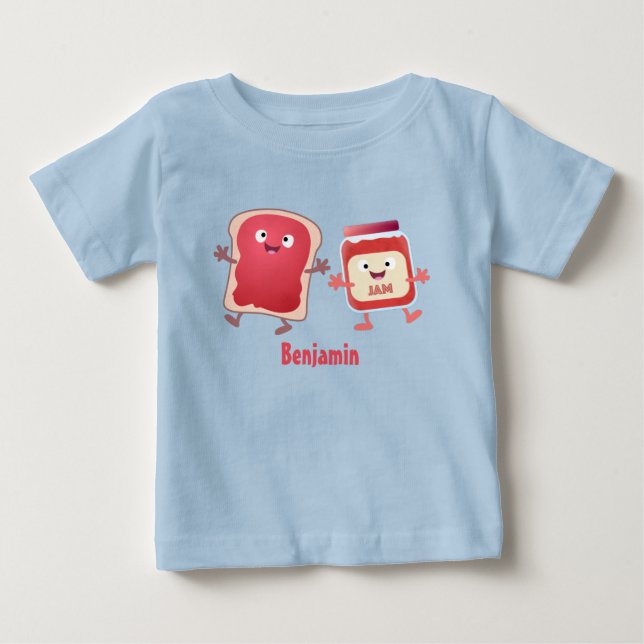 Lustiges Brot und Marmeladenfiguren Baby T-shirt (Vorderseite)