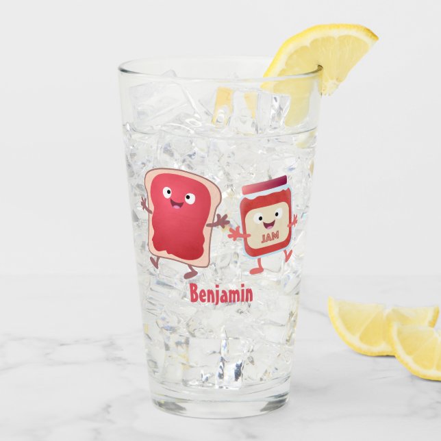 Lustiges Brot und Marmeladenfiguren Glas (Rückseite Ice)