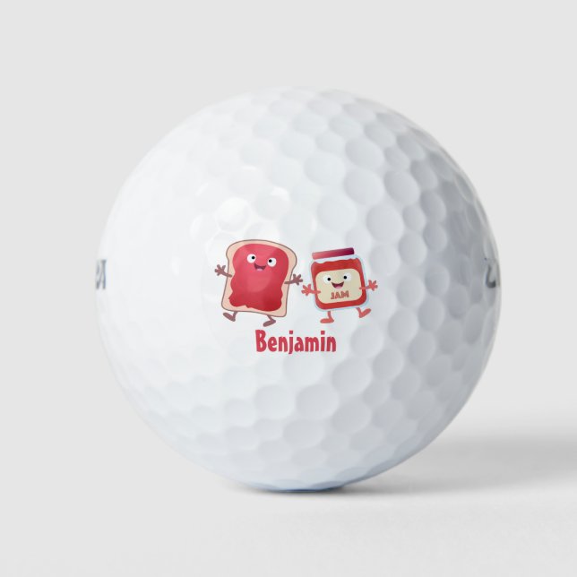 Lustiges Brot und Marmeladenfiguren Golfball (Vorderseite)