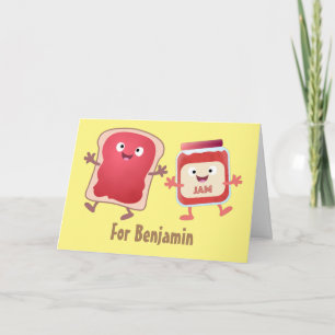 Lustiges Brot und Marmeladenfiguren Karte