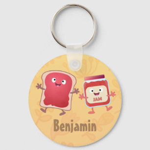 Lustiges Brot und Marmeladenfiguren Schlüsselanhänger