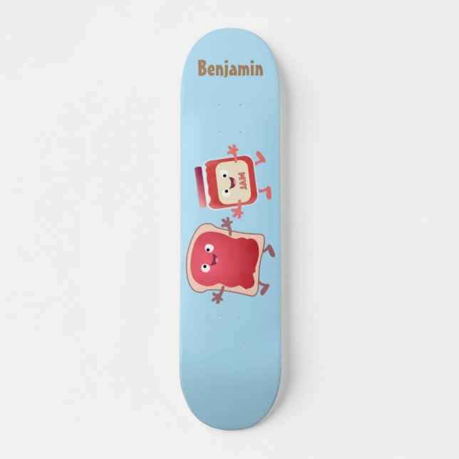 Lustiges Brot und Marmeladenfiguren Skateboard (Vorne)