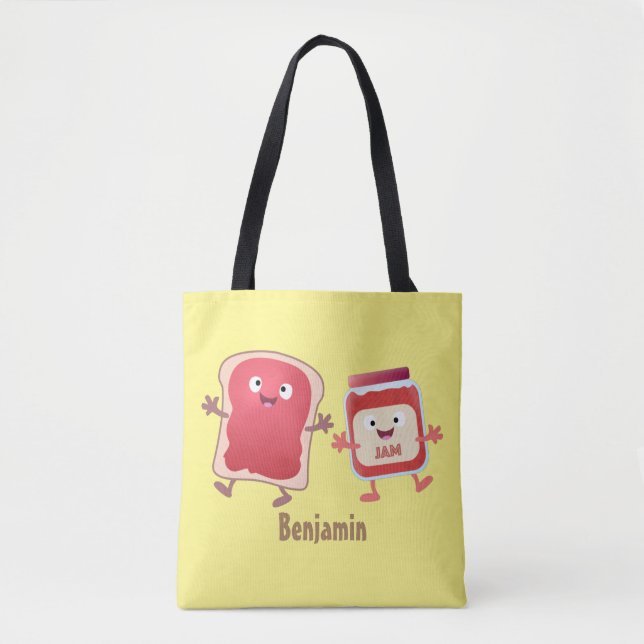 Lustiges Brot und Marmeladenfiguren Tasche (Vorderseite)