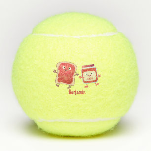 Lustiges Brot und Marmeladenfiguren Tennisbälle