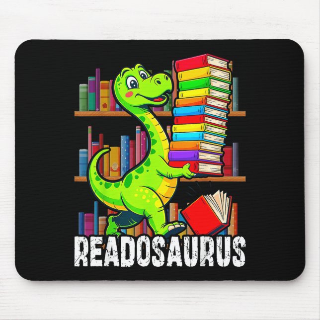 Lustiges Buch readosaurus Dinosaurier Bücher Bibli Mousepad (Vorne)