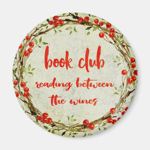 Lustiges Buch-Verein-Ansammlungbibliophile-Wein Magnet