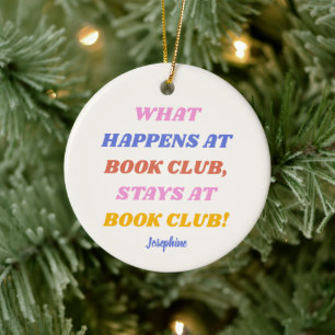 Lustiges Buchclub-Zitat Farbige Personalisierte Na Keramik Ornament