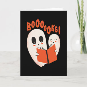 Lustiges Bücherwurm-Geist-Halloween-Kostüm Boooook Karte
