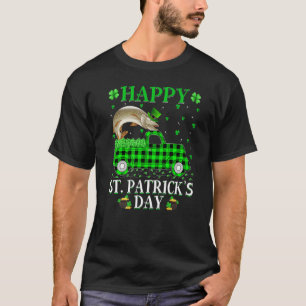 Lustiges Büffel-Karo Grün Lastwagen Pike Fisch St. T-Shirt