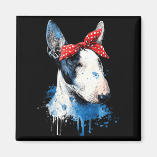 Lustiges Bull Terrier Design für Hunde Liebhaber M Magnet