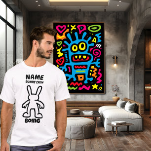 Lustiges Bunny-Charakter-T-Shirt – Boing Custom Cr T-Shirt
