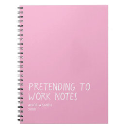 Lustiges Büro Notizbuch, vorgibt zu arbeiten Notiz Notizblock