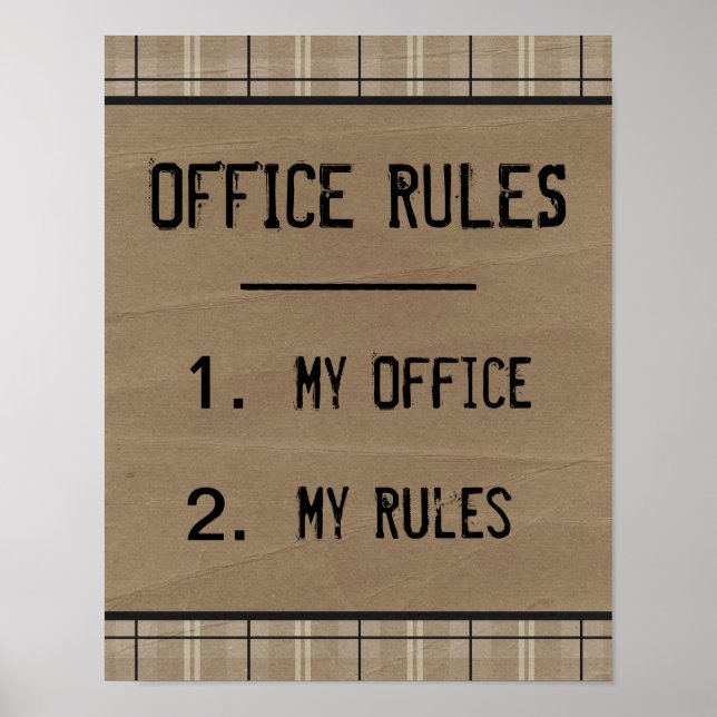 Lustiges Büro-Regel-Poster Poster (Vorne)