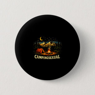 Lustiges Camping Lagerfeuer Berge Outdoor Button
