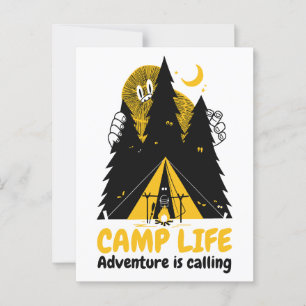 Lustiges Camping-Monster – Camp-Abenteuer Postkarte