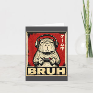 Lustiges Capybara-Gamer-Bruh-Grafik-T-Shirt für Mä Karte