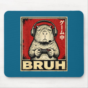 Lustiges Capybara-Gamer-Bruh-Grafik-T-Shirt für Mä Mousepad