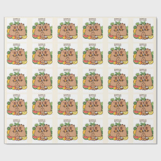 Lustiges Capybara-Geschenkpapier – Obst & Nickerch Geschenkpapier