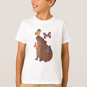 Lustiges Capybara mit Schmetterling – Süßes Nageti T-Shirt