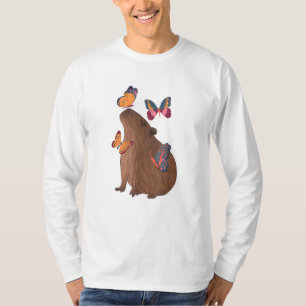 Lustiges Capybara mit Schmetterling – Süßes Nageti T-Shirt
