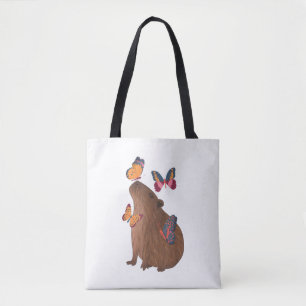 Lustiges Capybara mit Schmetterling – Süßes Nageti Tasche