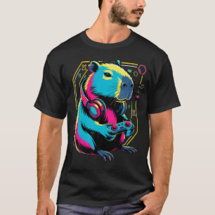 Lustiges Capybara-Nagetier Liebhaber von Videospi T-Shirt