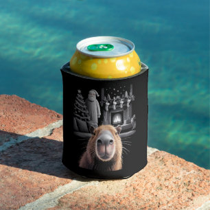 Lustiges Capybara-Selfie mit Santa Capy Weihnachte Dosenkühler