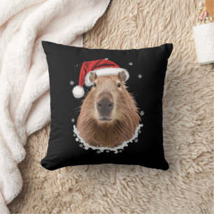 Lustiges Capybara-Weihnachten  Kissen