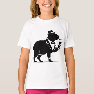 Lustiges Capybara-Weinglas Minimalist Modern T-Shirt
