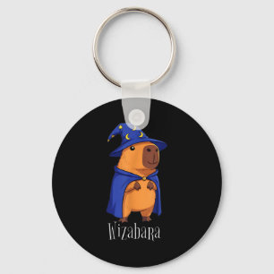 Lustiges Capybara-Zauberer-Kostüm Wizabara Grafik Schlüsselanhänger