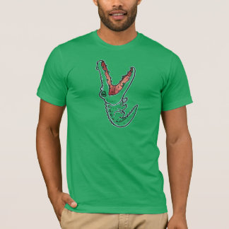 Lustiges Cartoon grüner Krokodil auf Unisex T-Shir T-Shirt