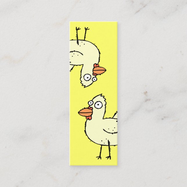 Lustiges Cartoon-Huhn-Lesezeichen Mini Visitenkarte (Vorderseite)