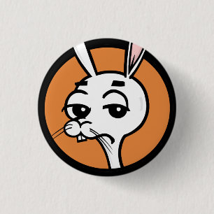 LUSTIGES CARTOON-KANINCHEN-RUNDER KNOPF BUTTON