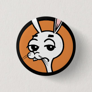 LUSTIGES CARTOON-KANINCHEN-RUNDER KNOPF BUTTON