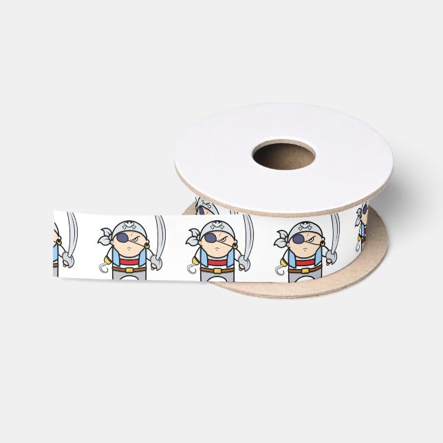 Lustiges Cartoon-Piraten-Kind Satinband (Spule)