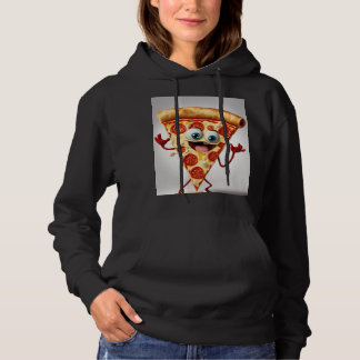 Lustiges Cartoon-Pizza-Slice-T-Shirt - Süße Anthro Hoodie