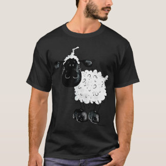 Lustiges Cartoon-Schaf Süßes Wolliges Farmtier T-Shirt