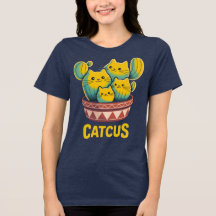 Lustiges Catcus-Katze-Kaktus-Pun-Shirt für Frauen