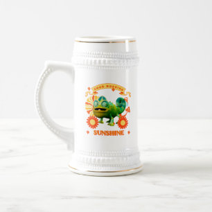 Lustiges Chamäleon Guten Morgen Sonnenschein Bierglas