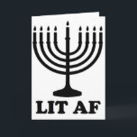 Lustiges Chanukka chanukah menorah beleuchteter af Feiertagskarte<br><div class="desc">Lustiges Chanukka chanukah menorah beleuchteter af</div>