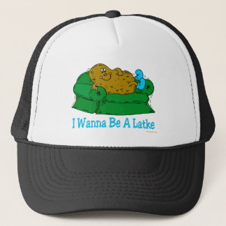 LUSTIGES CHANUKKA-SHIRT 'IWANT, ZUM A LATKE ZU TRUCKERKAPPE