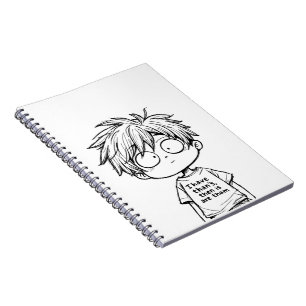 Lustiges Chibi-Anime-Jungen-Spiral-Foto-Notizbuch Notizblock
